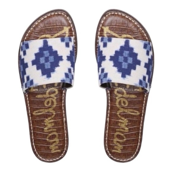 Sam Edelman Shoes - EUC blue and white Sam Edelman slides 8 1/2